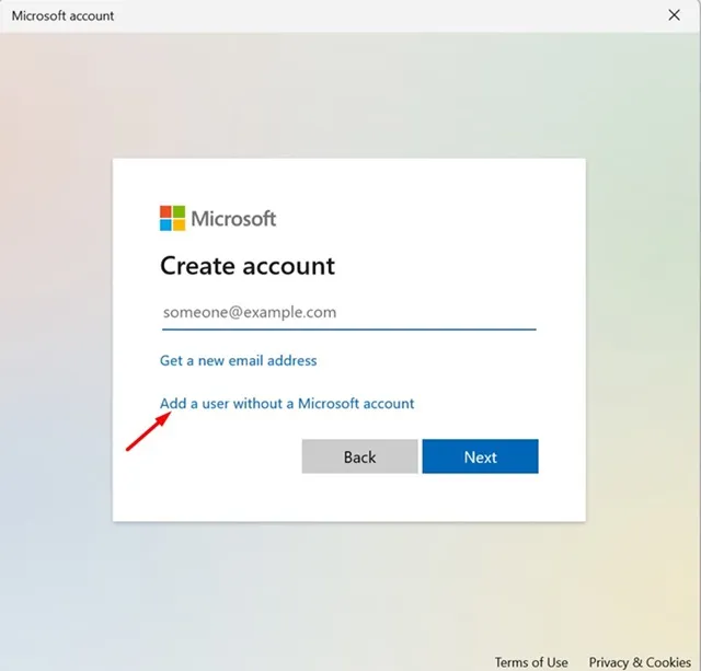 Aggiungi un utente senza un account Microsoft