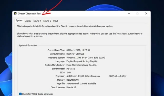 So öffnen Sie das DirectX-Diagnosetool unter Windows 11 (8 Methoden)