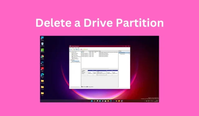 Comment supprimer une partition de lecteur sous Windows 11 ?