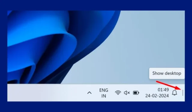 Comment activer le bouton Afficher le bureau dans Windows 11