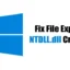 Kuinka korjata File Explorer NTDLL.dll kaatumisen Windowsissa