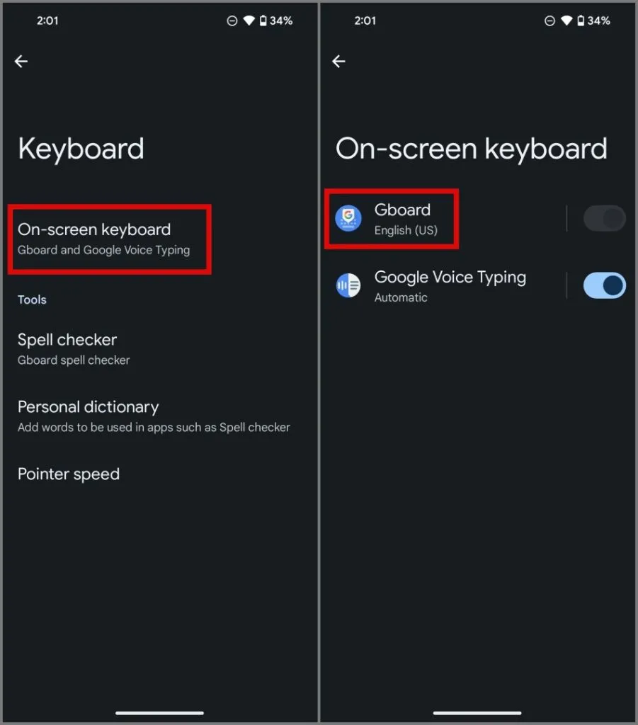 Vai alle Impostazioni di Gboard