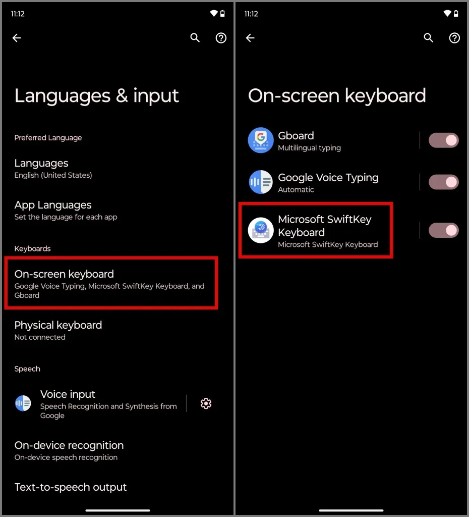 Accédez aux paramètres de Microsoft SwiftKey