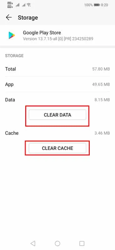 Effacer le cache du Google Play Store