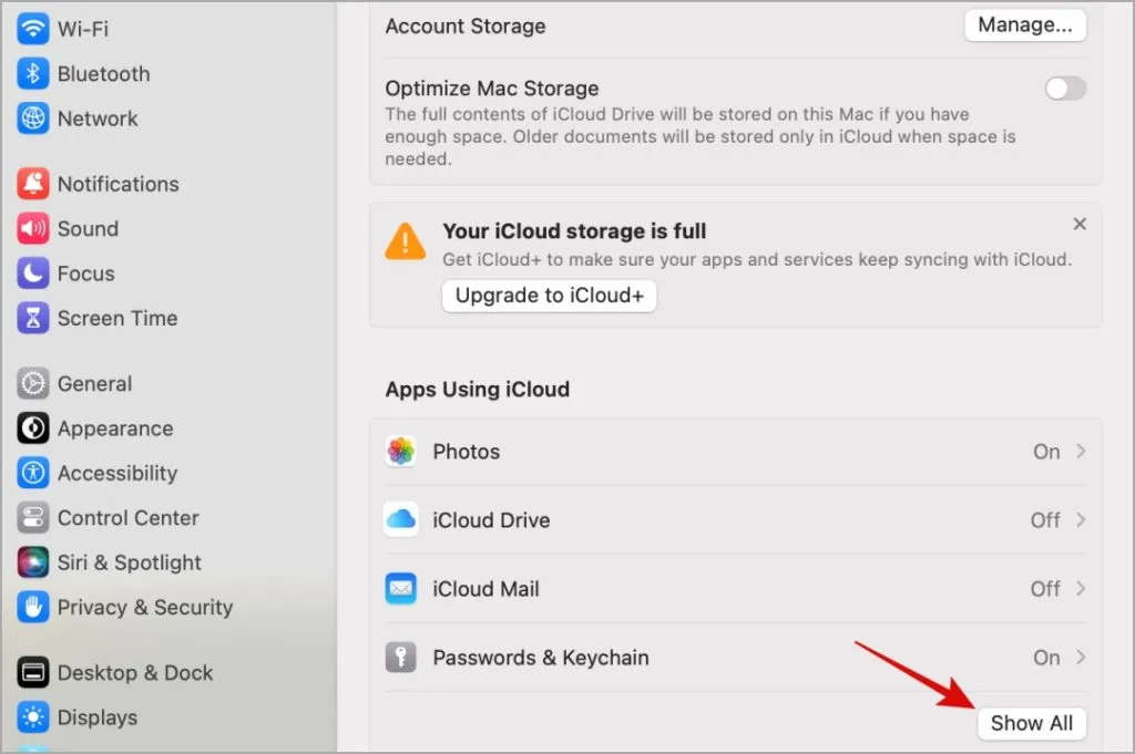 Список приложений, использующих iCloud на Mac