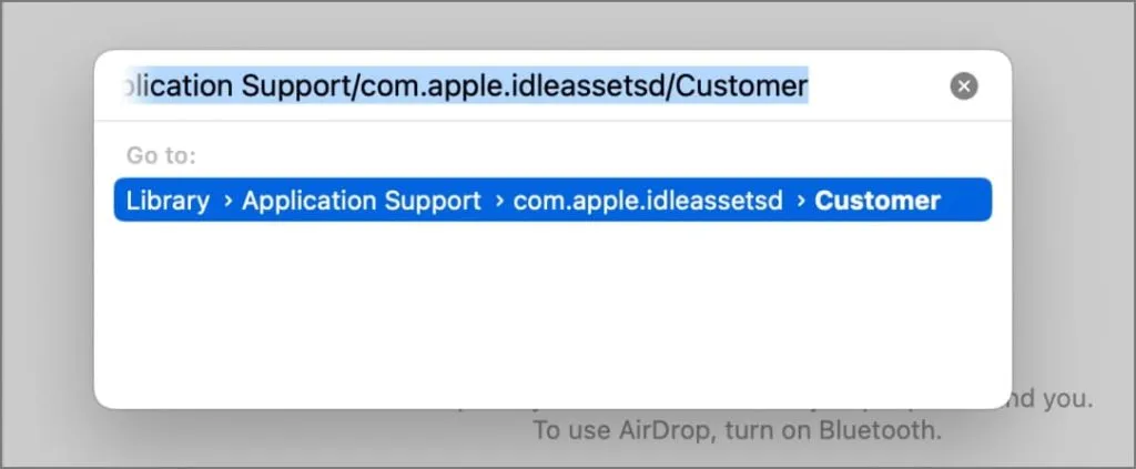 /Library/Application Support/com.apple.idleassetsd/Customer Directory auf dem Mac