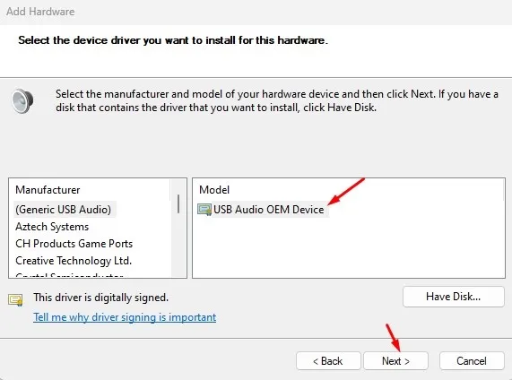 Dispositivo OEM audio USB