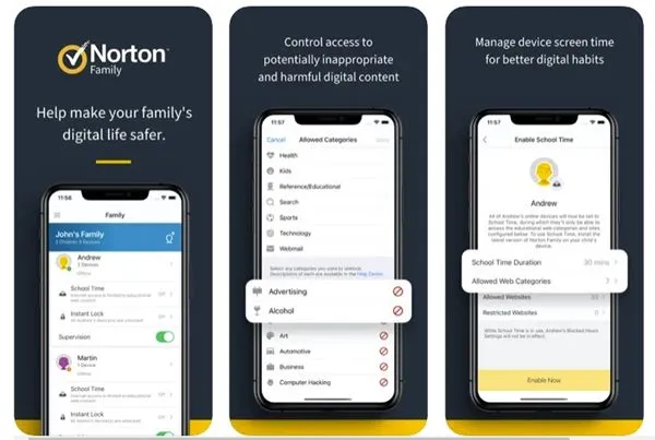 Семеен родителски контрол на Norton