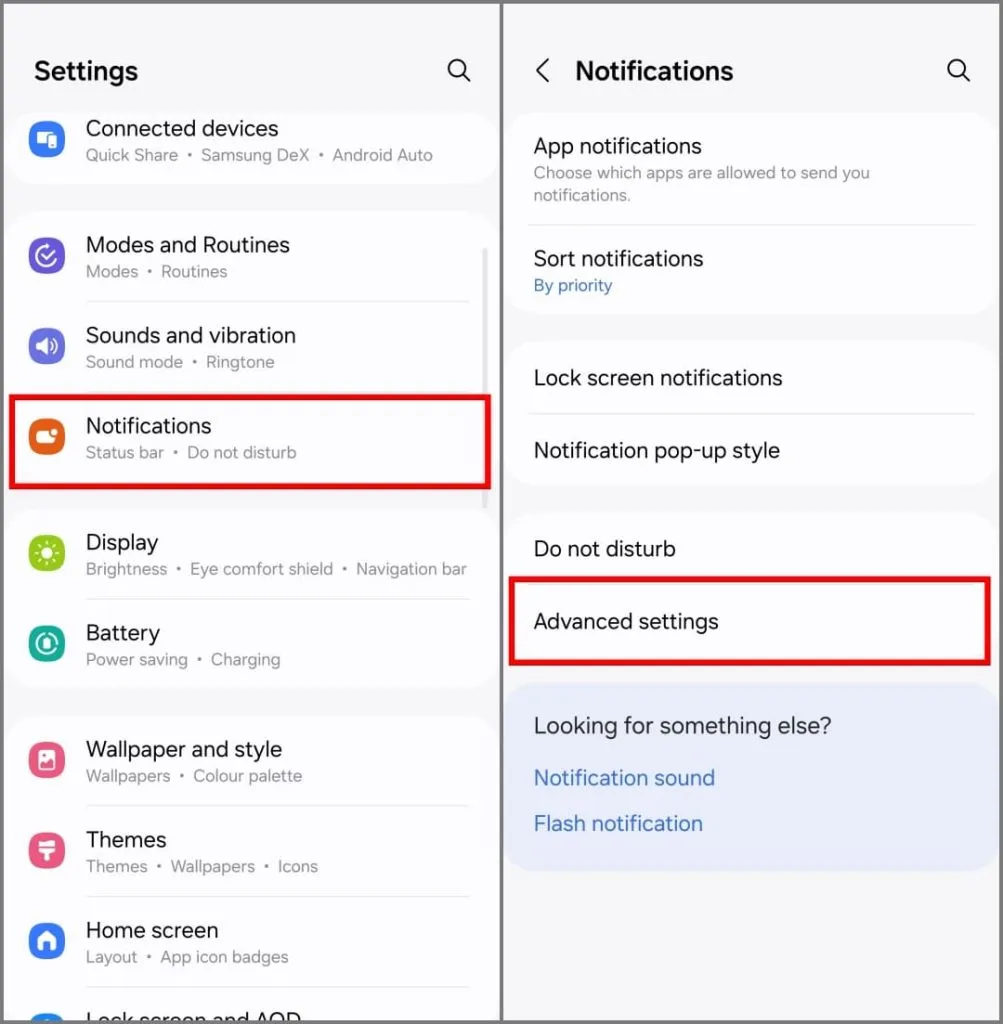 Configurações do histórico de notificações no Samsung Galaxy S24 executando OneUI 6.1