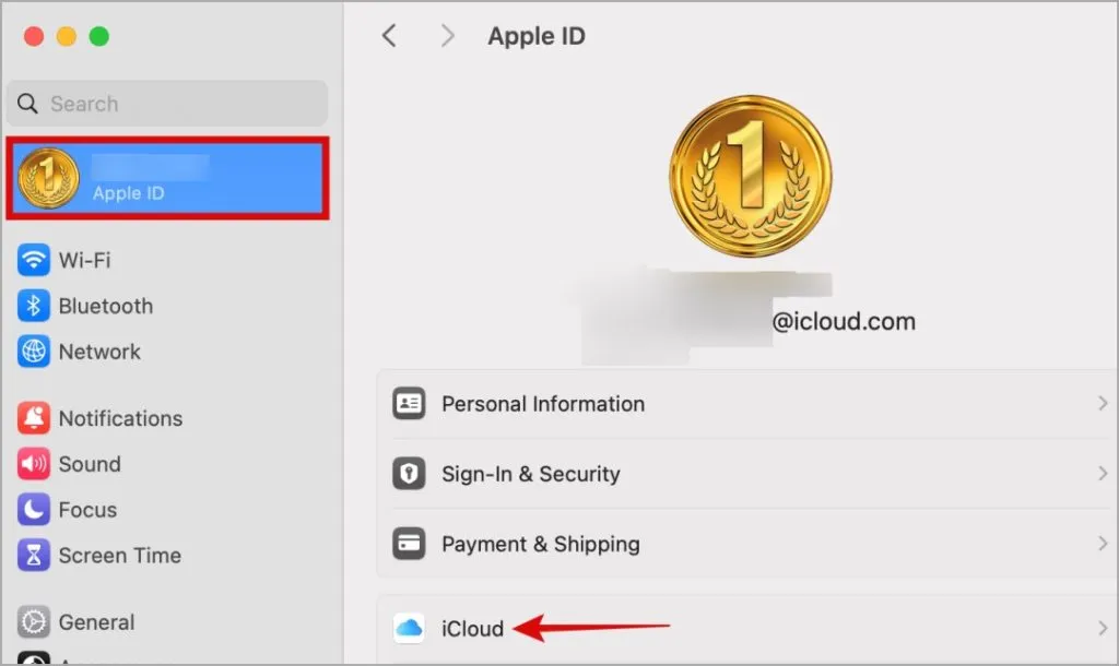 Отворете настройките на iCloud на Mac