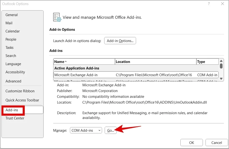 Outlook-Add-Ins unter Windows