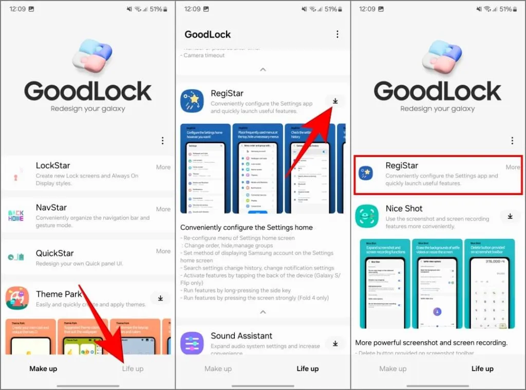 Зарегистрируйтесь в приложении Good Lock на телефоне Samsung Galaxy.