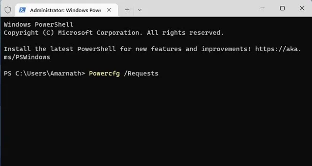 Powercfg /Requests