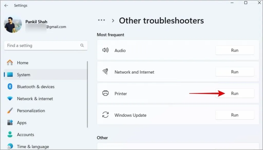 Стартирайте Printer Troubleshooter