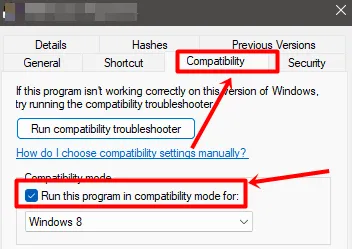 Execute este programa em modo de compatibilidade