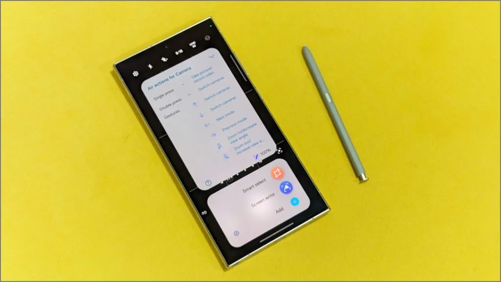 S-Pen Gestures for Samsung Galaxy S24 Ultra-kamera