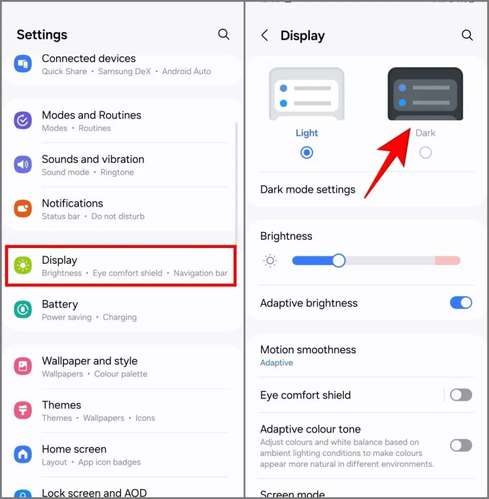 Impostazioni di visualizzazione nel Samsung Galaxy S24 con OneUI 6.1