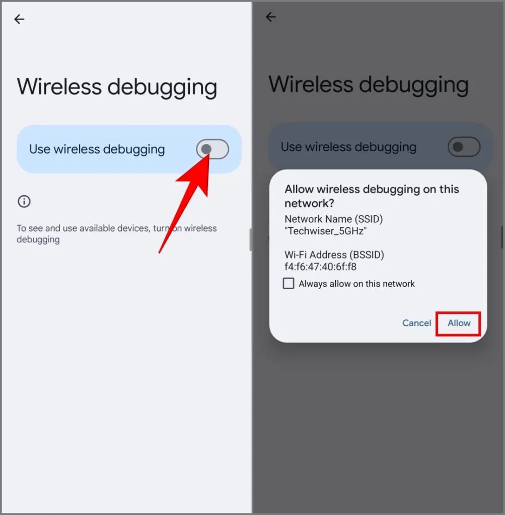 Debug wireless su Pixel 8 Pro