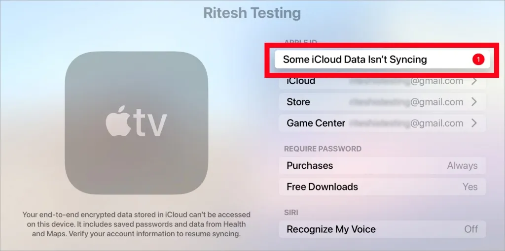 I dati di iCloud non vengono sincronizzati