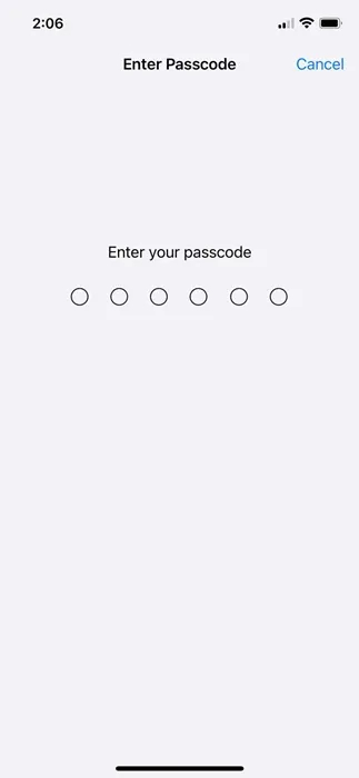 Geben Sie Ihren iPhone-Passcode ein