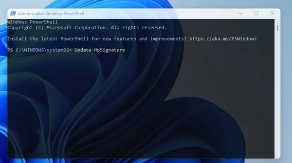 Update-MpSignature