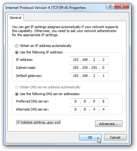 Gebruik het volgende IP-adres