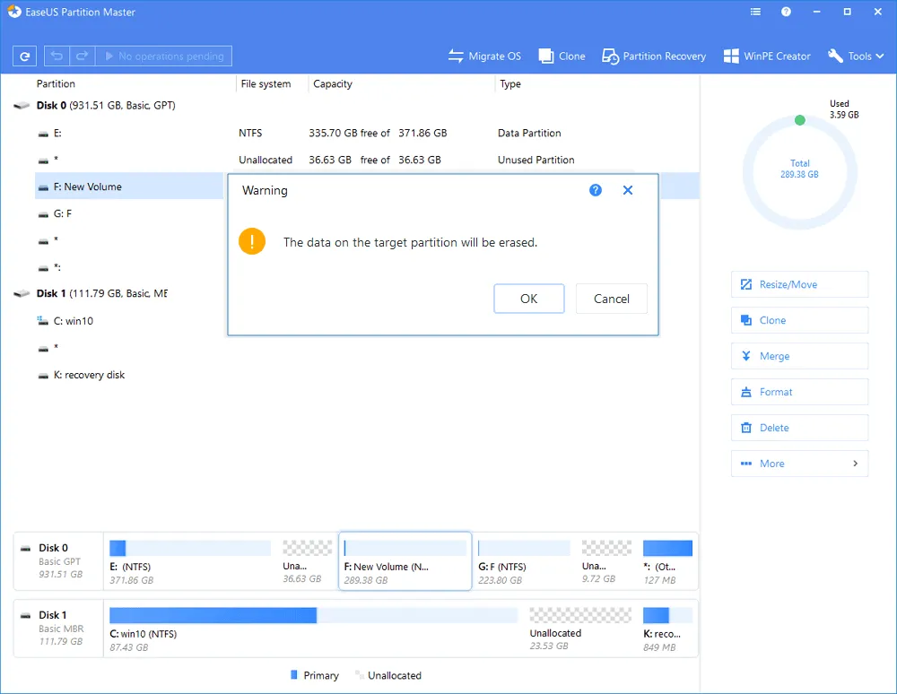 EaseUS Partition Tool gebruiken