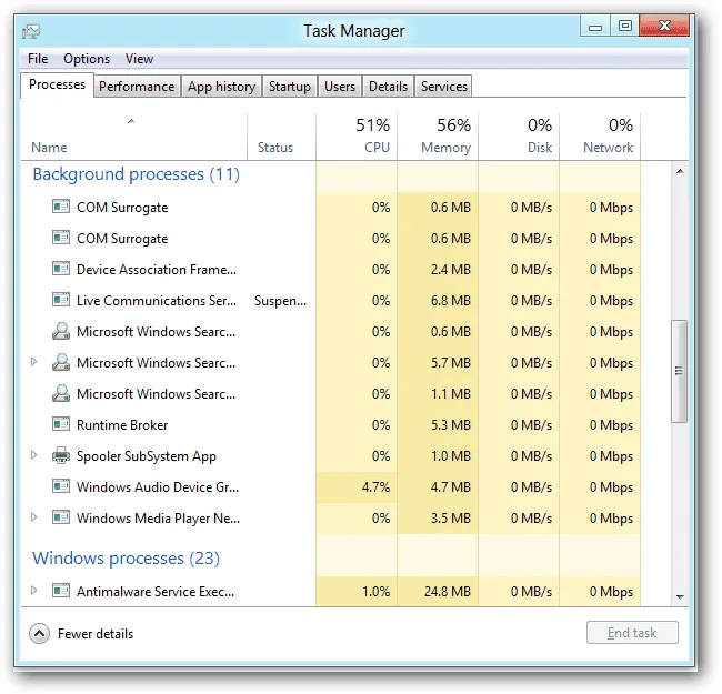 Atidarykite Task Manager