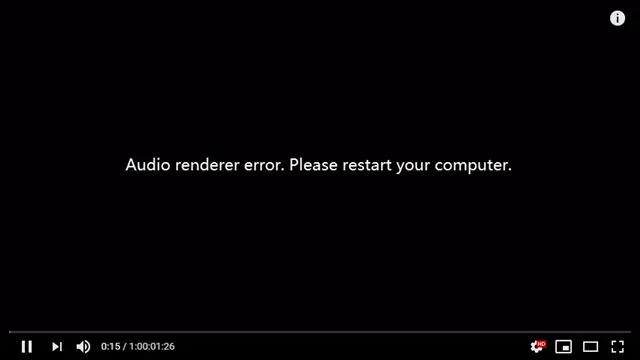 Error de renderizado de audio en YouTube