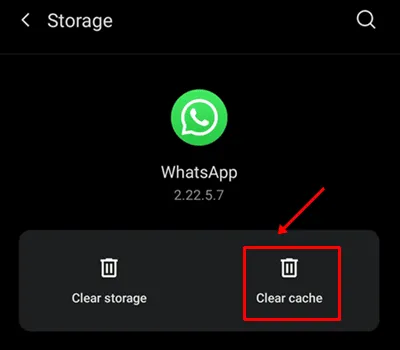 svuota la cache di whatsapp