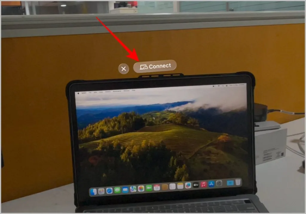 Tilslutning til Mac på Apple Vision Pro