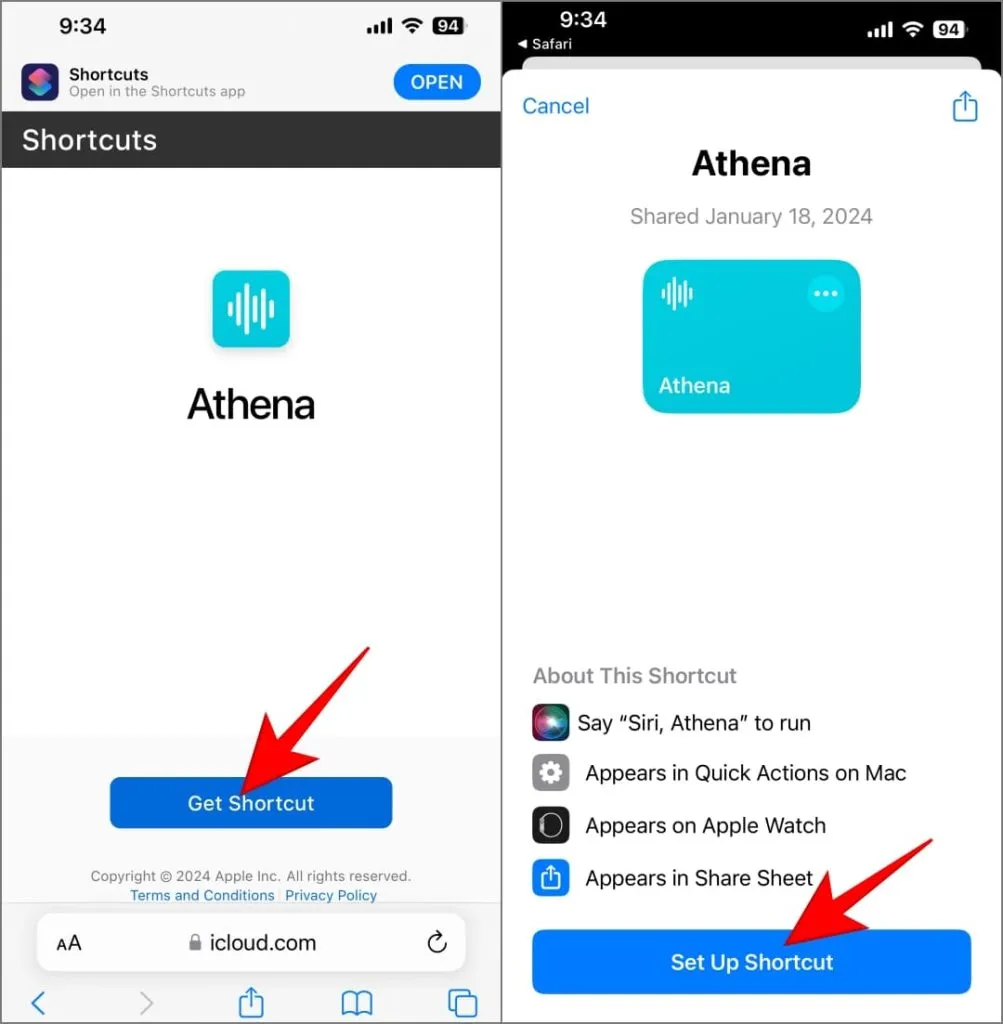 Přidání zástupce Athena na iPhone