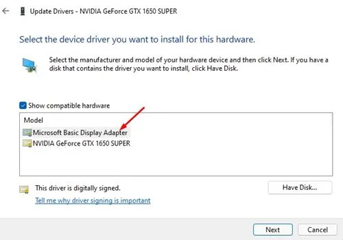 Microsoft Basic Display Adapter