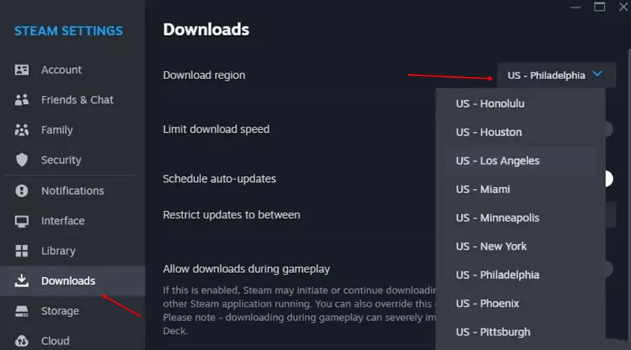 Skift downloadserver