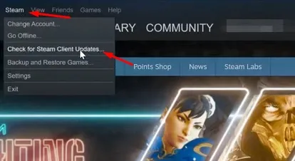 Patikrinkite, ar nėra „Steam“ kliento atnaujinimų