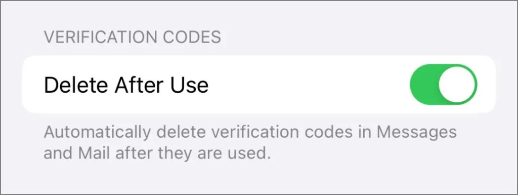 Eliminar automáticamente los códigos de verificación después de su uso en iOS 17