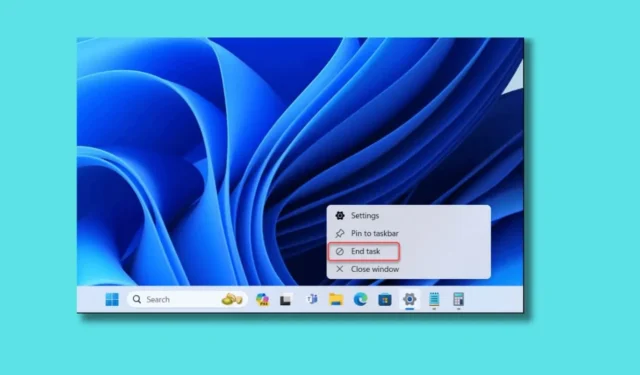 So aktivieren Sie die Taskleisten-Endaufgabe unter Windows 11