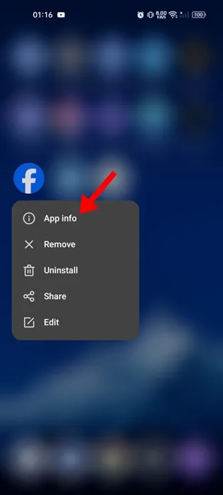 Forcer l'arrêt de l'application Facebook