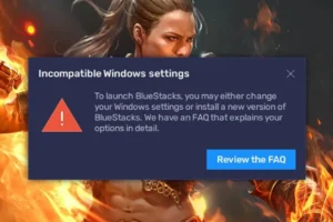 Hvordan fikse BlueStacks «Incompatible Windows Settings»-feil