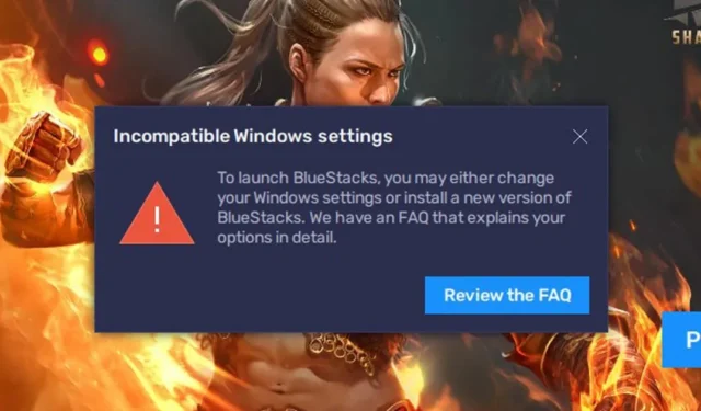 Come risolvere l’errore “Impostazioni Windows incompatibili” di BlueStacks