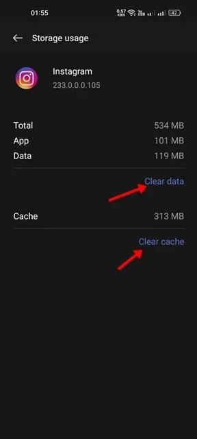 Cancella cache