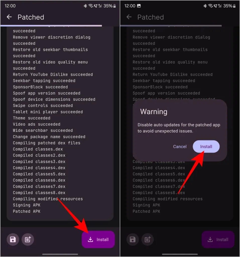 Instalación de la aplicación de YouTube parcheada