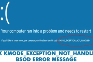 Kaip ištaisyti KMODE_EXCEPTION_NOT_HANDLED BSOD klaidą