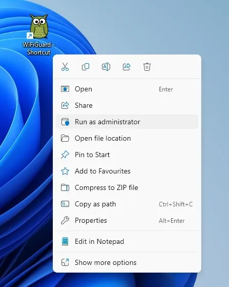 Avvia un'app come amministratore dal desktop