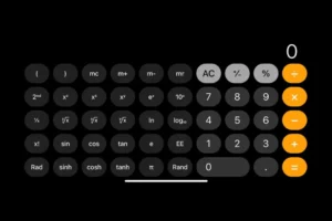 Como abrir a calculadora científica no iPhone