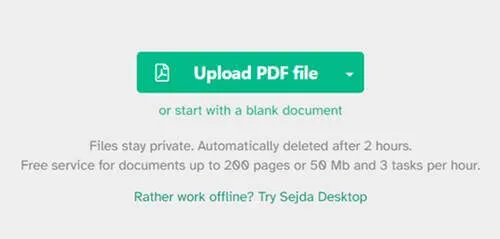 Sejda PDF-editor