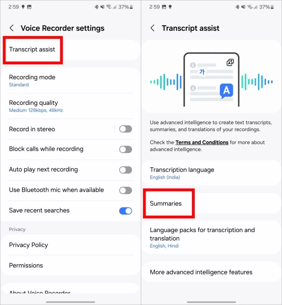 Transcriptiehulp en samenvattingen