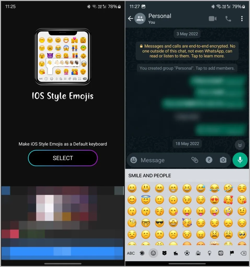 iOS emoji-näppäimistö Androidissa