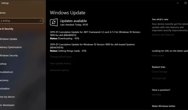 [Download KB4476976] Microsoft brengt een update uit voor Windows 10 versie 1809 met build 17763.292