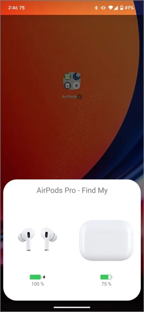 Wyskakujące okienko AndroPods dla AirPods na Androidzie